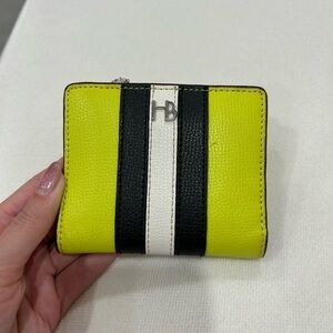 Henri Bendel Yellow and Black Striped Wallet